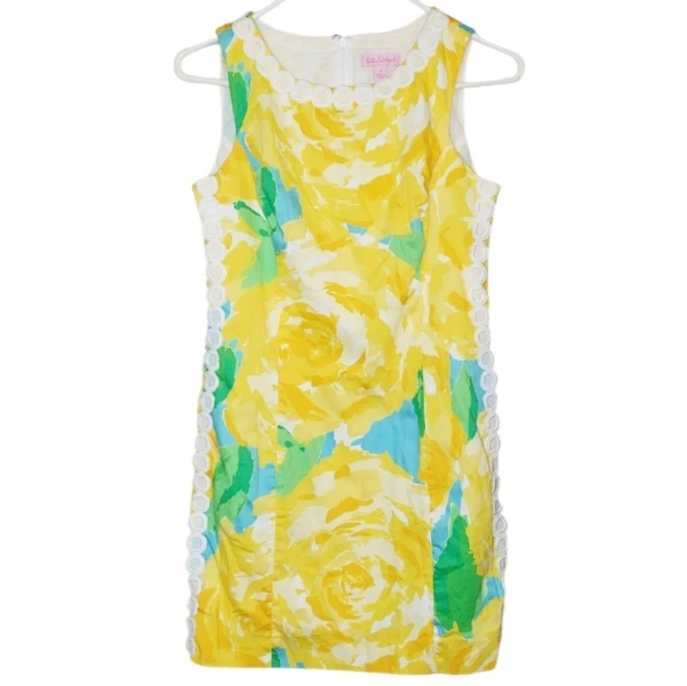 Lilly Pulitzer First Impressions Yellow Rose Mila Shift Dress - Picture 3 of 9